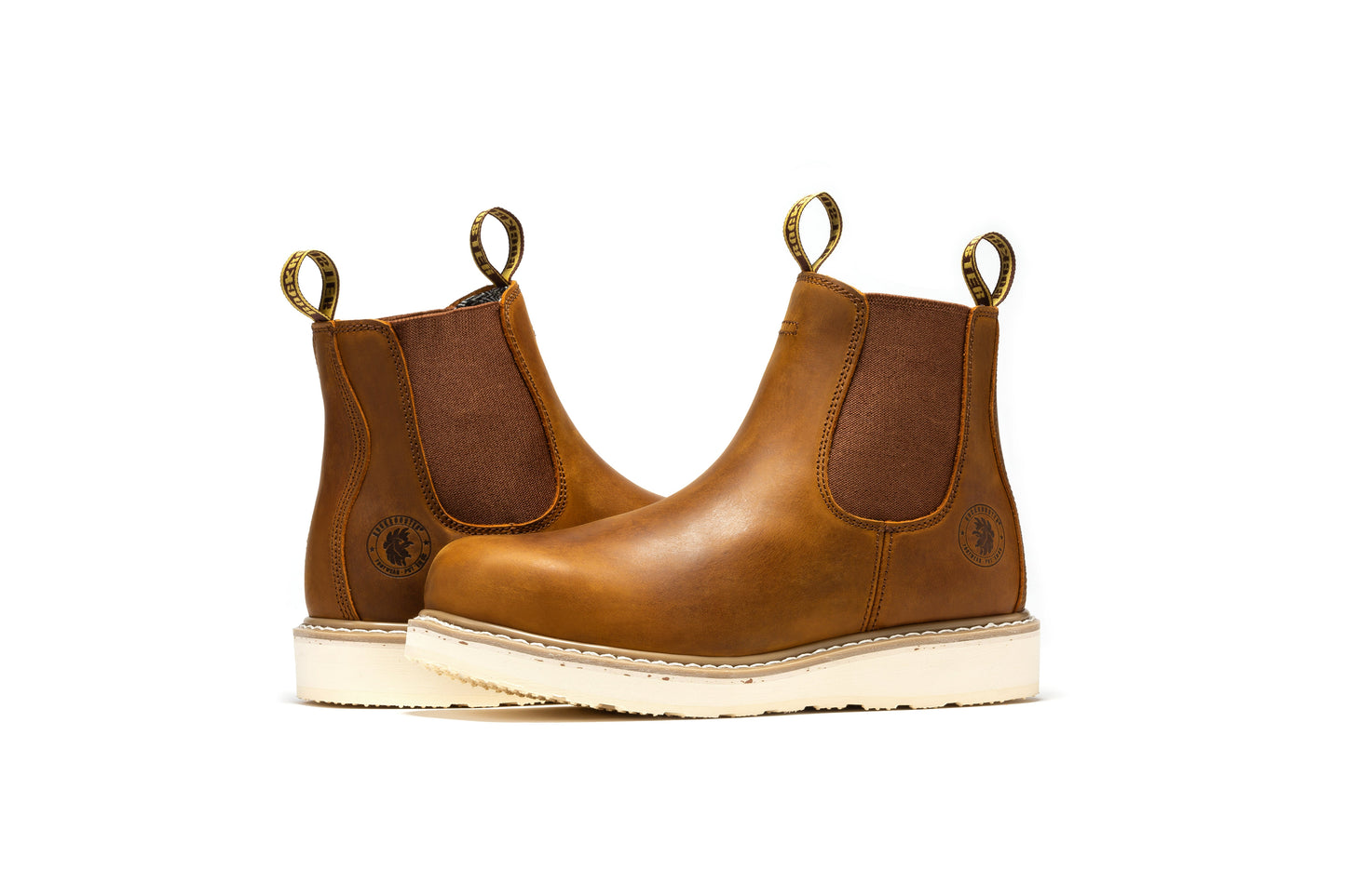 Botas de trabajo de cuña ROCKROOSTER Capitola para hombre, de 6 pulgadas, color marrón, SAP102