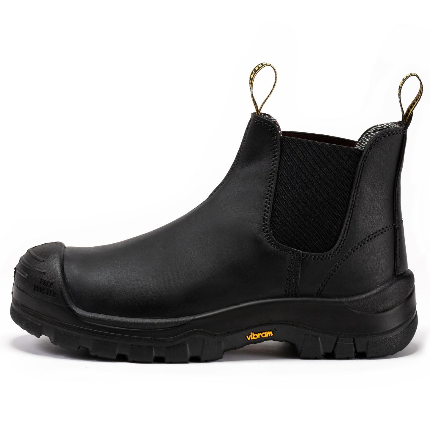 ROCKROOSTER Beaufort Botas de Trabajo de Cuero sin Cordones con Puntera Compuesta para Hombre, Negras, de 6 Pulgadas VAK630