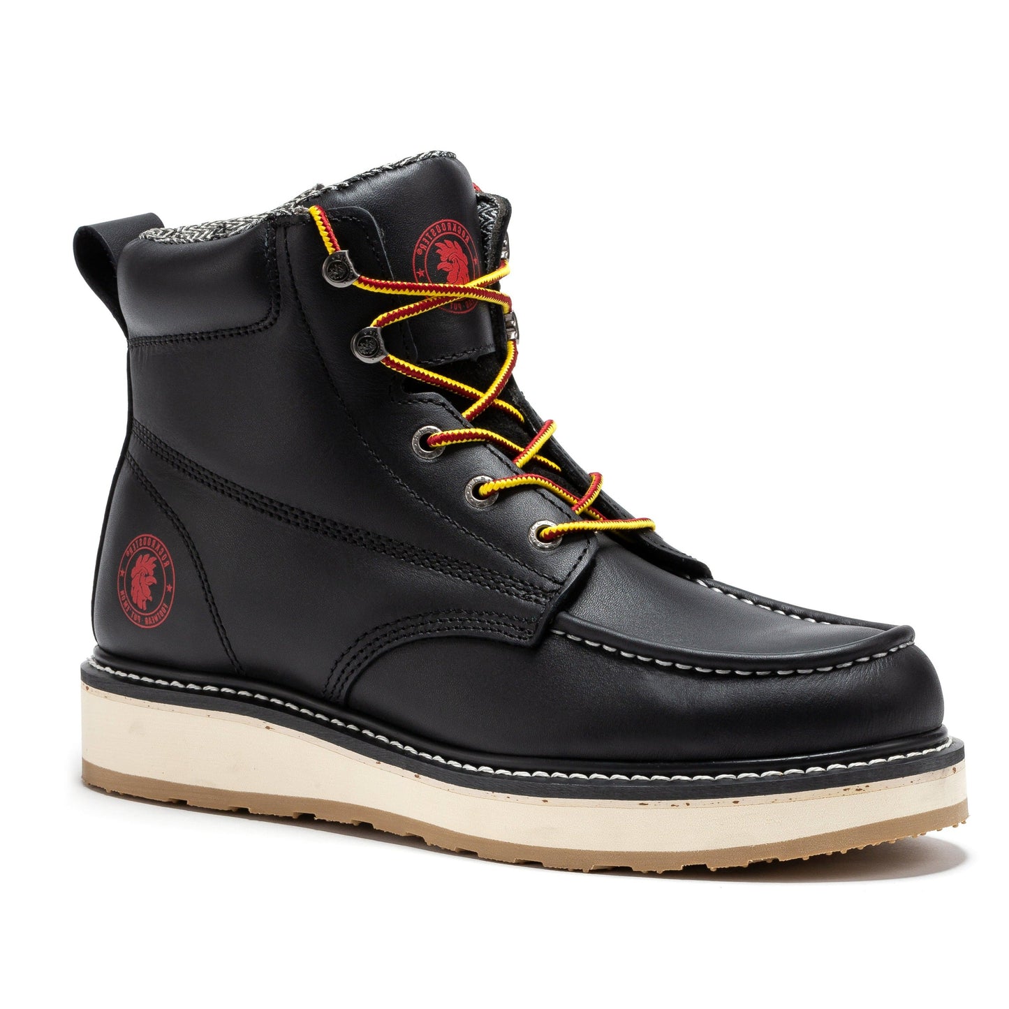 ROCKROOSTER Magnolia Botas de trabajo para hombre de 6 pulgadas, negras, con puntera blanda y cremallera lateral, SAP310