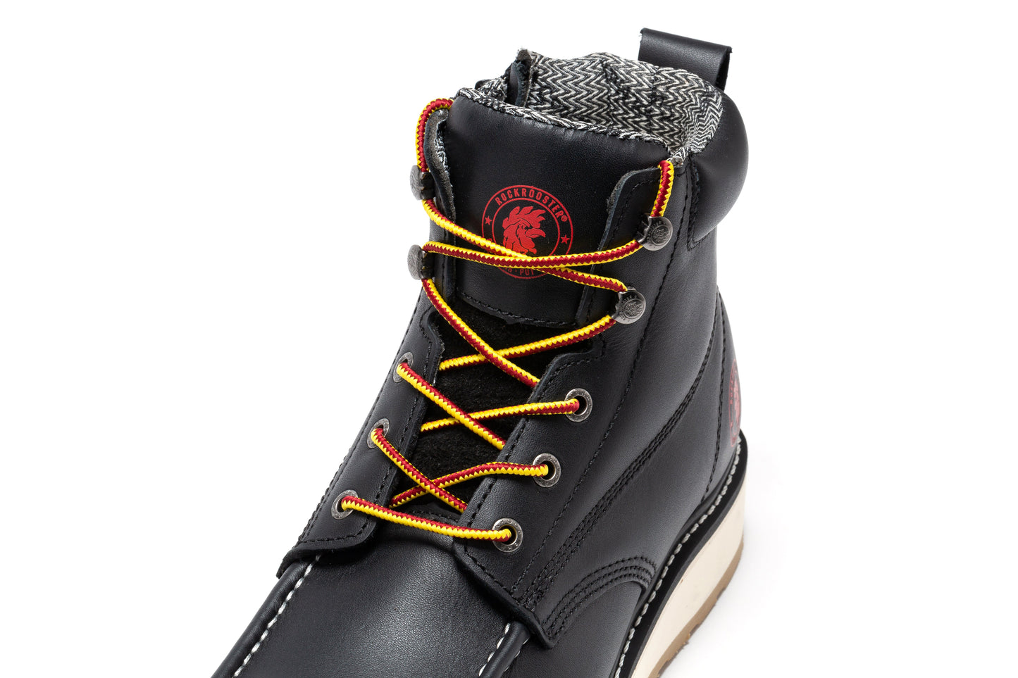 ROCKROOSTER Magnolia Botas de trabajo para hombre de 6 pulgadas, negras, con puntera blanda y cremallera lateral, SAP310