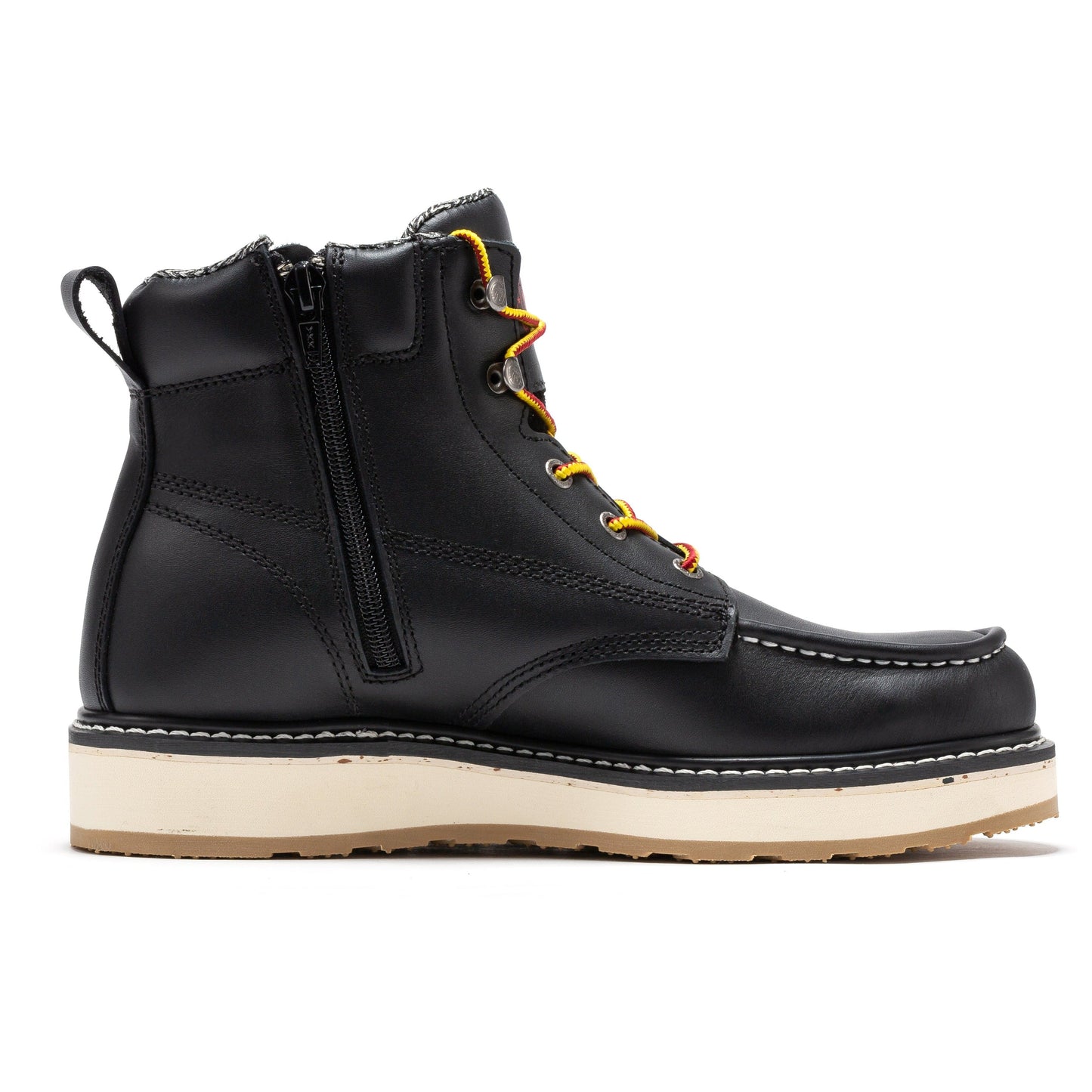 ROCKROOSTER Magnolia Botas de trabajo para hombre de 6 pulgadas, negras, con puntera blanda y cremallera lateral, SAP310