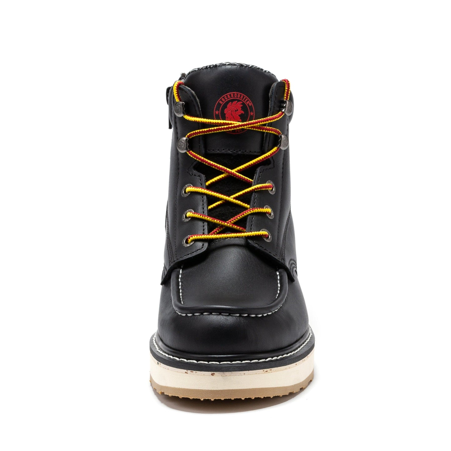 ROCKROOSTER Magnolia Botas de trabajo para hombre de 6 pulgadas, negras, con puntera blanda y cremallera lateral, SAP310