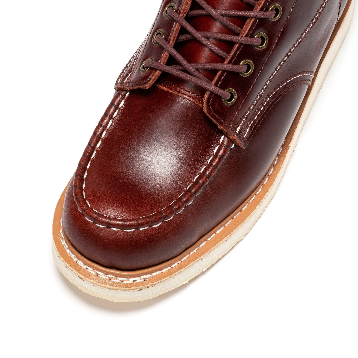 Botas de trabajo ROCKROOSTER Norwood Cherry Brown para hombre, 6 pulgadas, puntera blanda, cuña SAP600