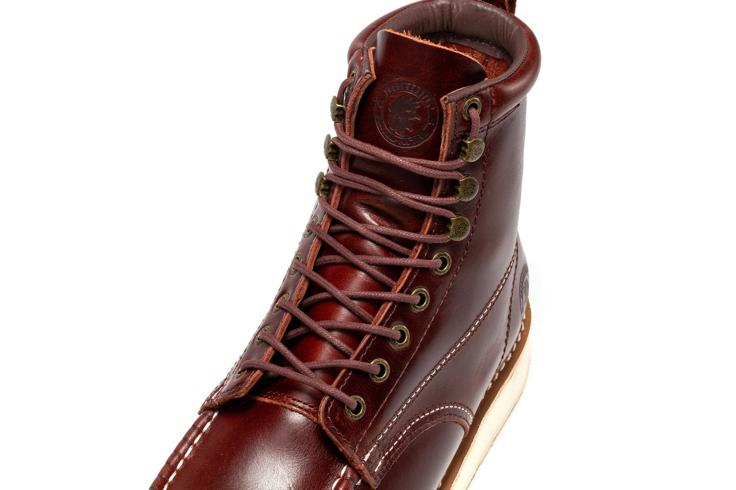 Botas de trabajo ROCKROOSTER Norwood Cherry Brown para hombre, 6 pulgadas, puntera blanda, cuña SAP600