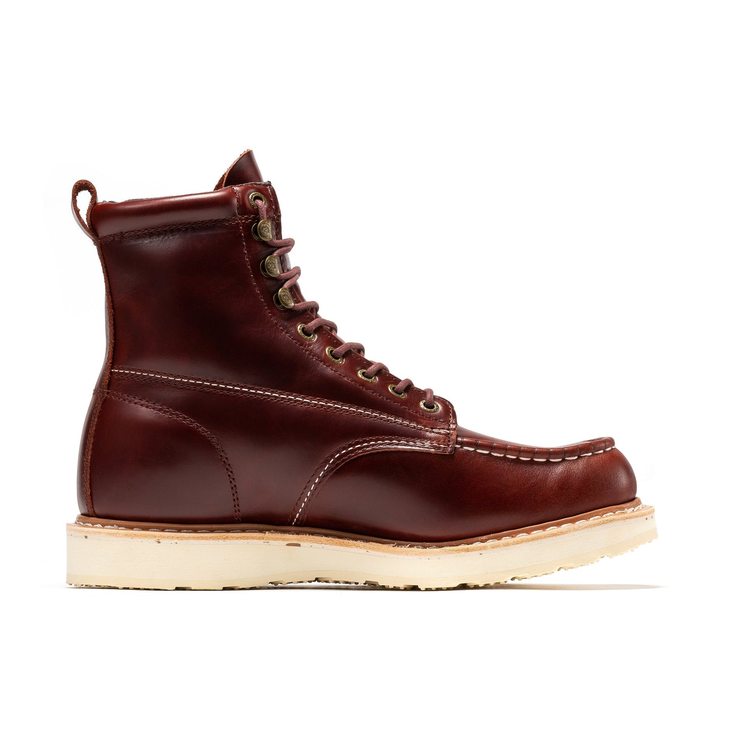 Botas de trabajo ROCKROOSTER Norwood Cherry Brown para hombre, 6 pulgadas, puntera blanda, cuña SAP600