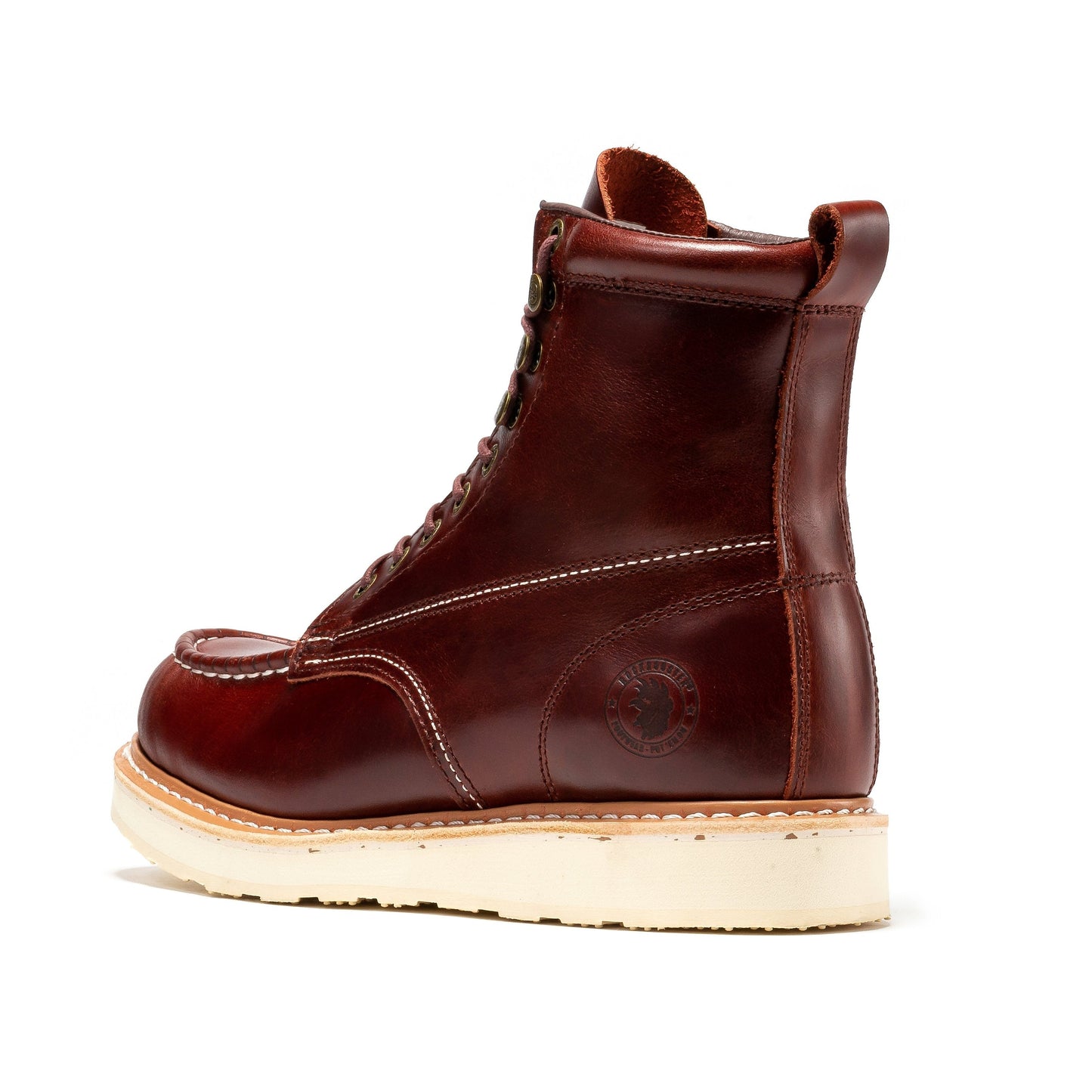 Botas de trabajo ROCKROOSTER Norwood Cherry Brown para hombre, 6 pulgadas, puntera blanda, cuña SAP600