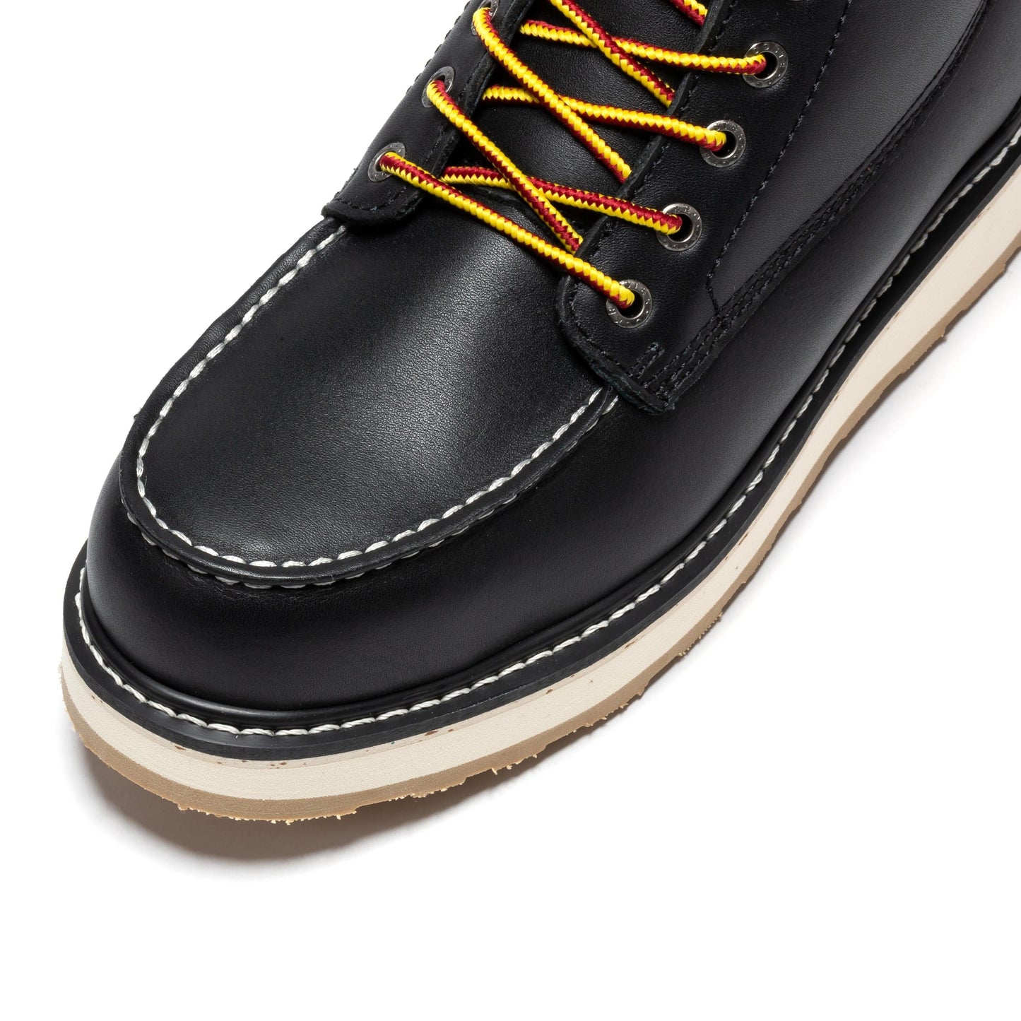ROCKROOSTER Trinidad Botas de trabajo con puntera de acero y suela de cuña de 6 pulgadas para hombre, color negro, SAP2301