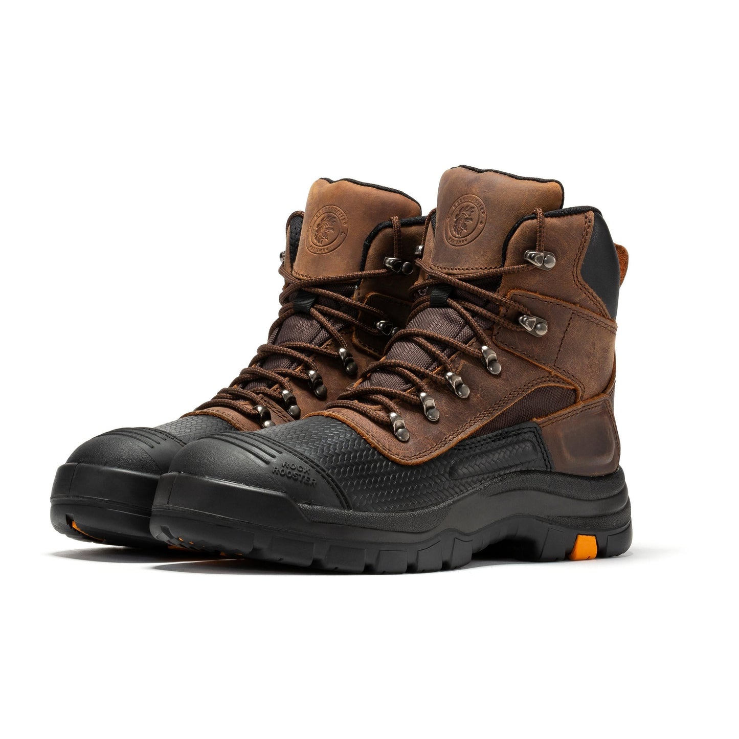 ROCKROOSTER Sedona Botas de Trabajo de Cuero con Puntera de Acero Impermeables de 6 Pulgadas AK216