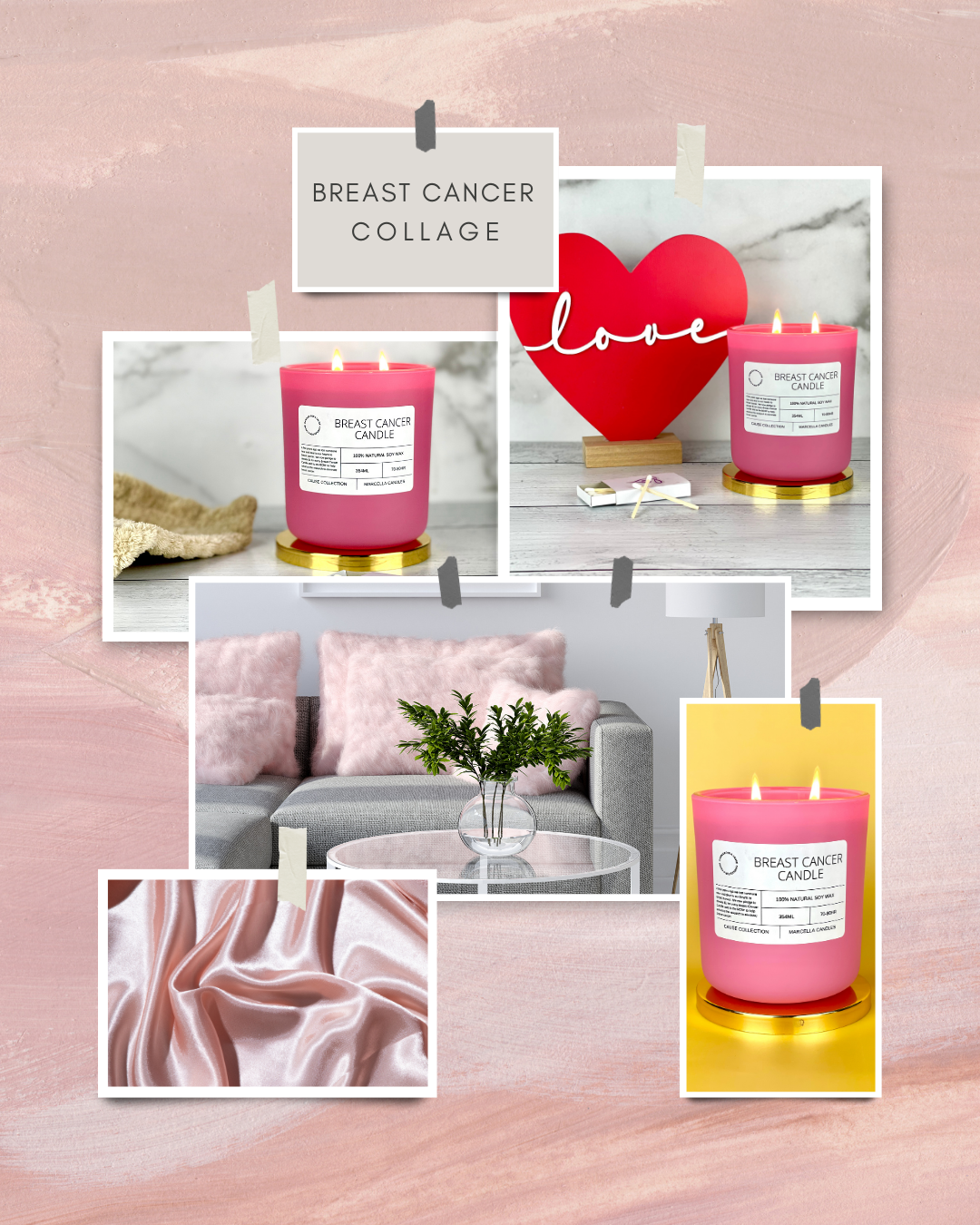 Breast Cancer Awareness Candle