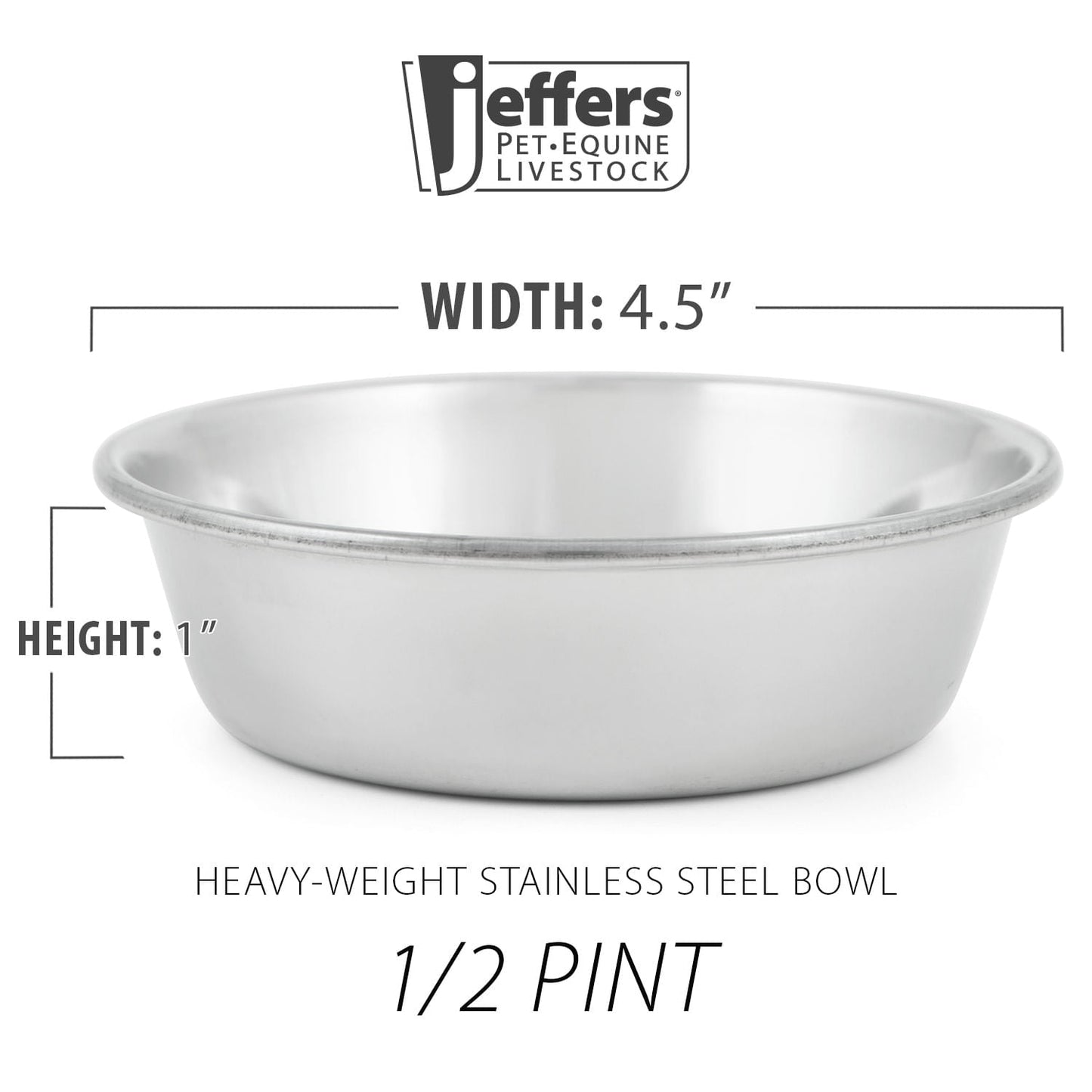 Tazones para mascotas de acero inoxidable de alta resistencia Jeffers – Duradero plato de comida y agua para mascotas, resistente a mordeduras, apto para lavavajillas