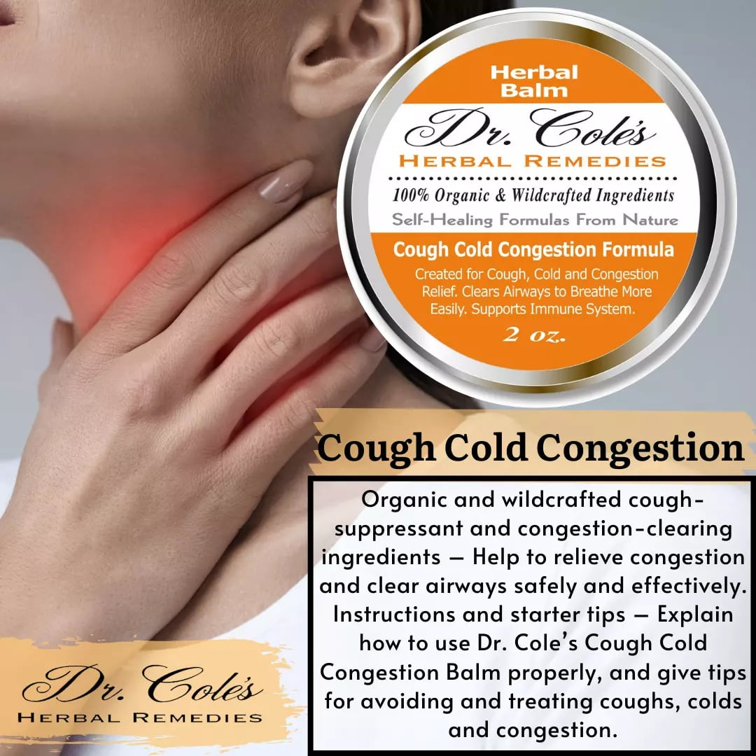 26 - Bálsamo orgánico Dr. Cole para el alivio de la tos, el resfriado y la congestión