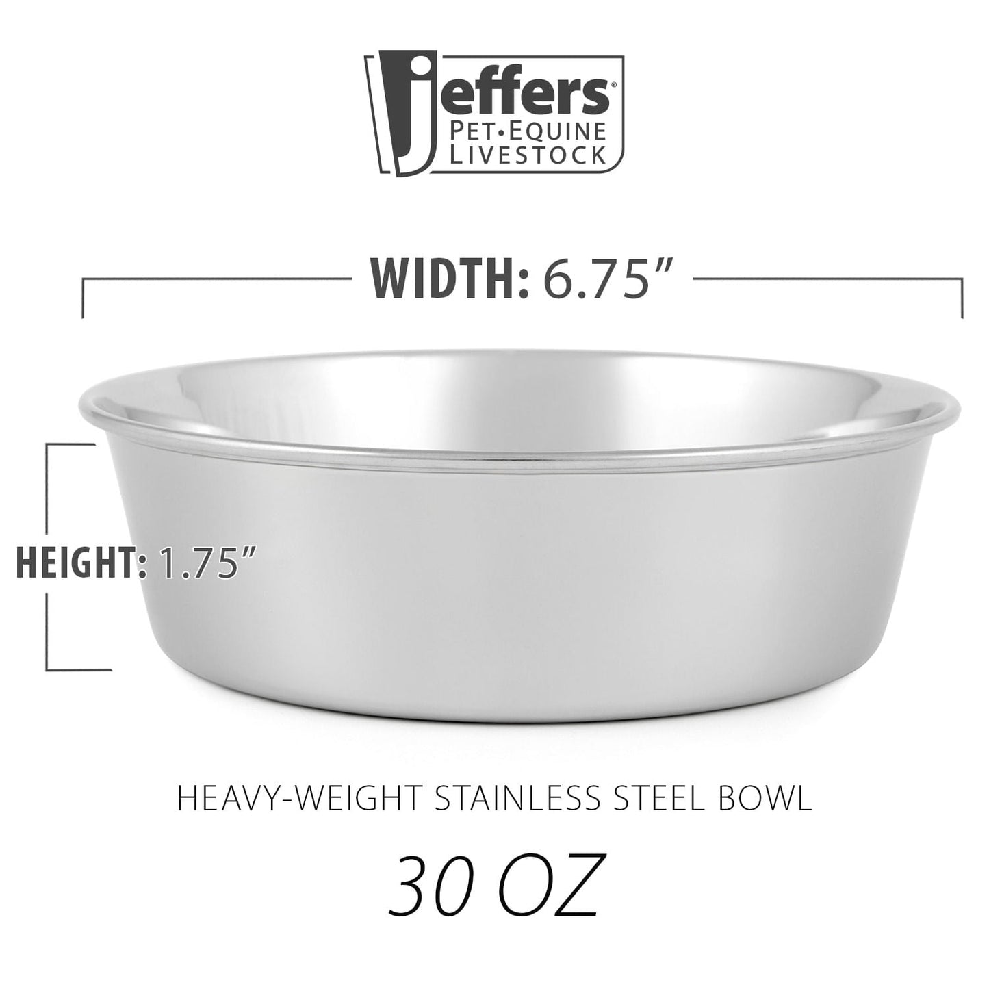 Tazones para mascotas de acero inoxidable de alta resistencia Jeffers – Duradero plato de comida y agua para mascotas, resistente a mordeduras, apto para lavavajillas
