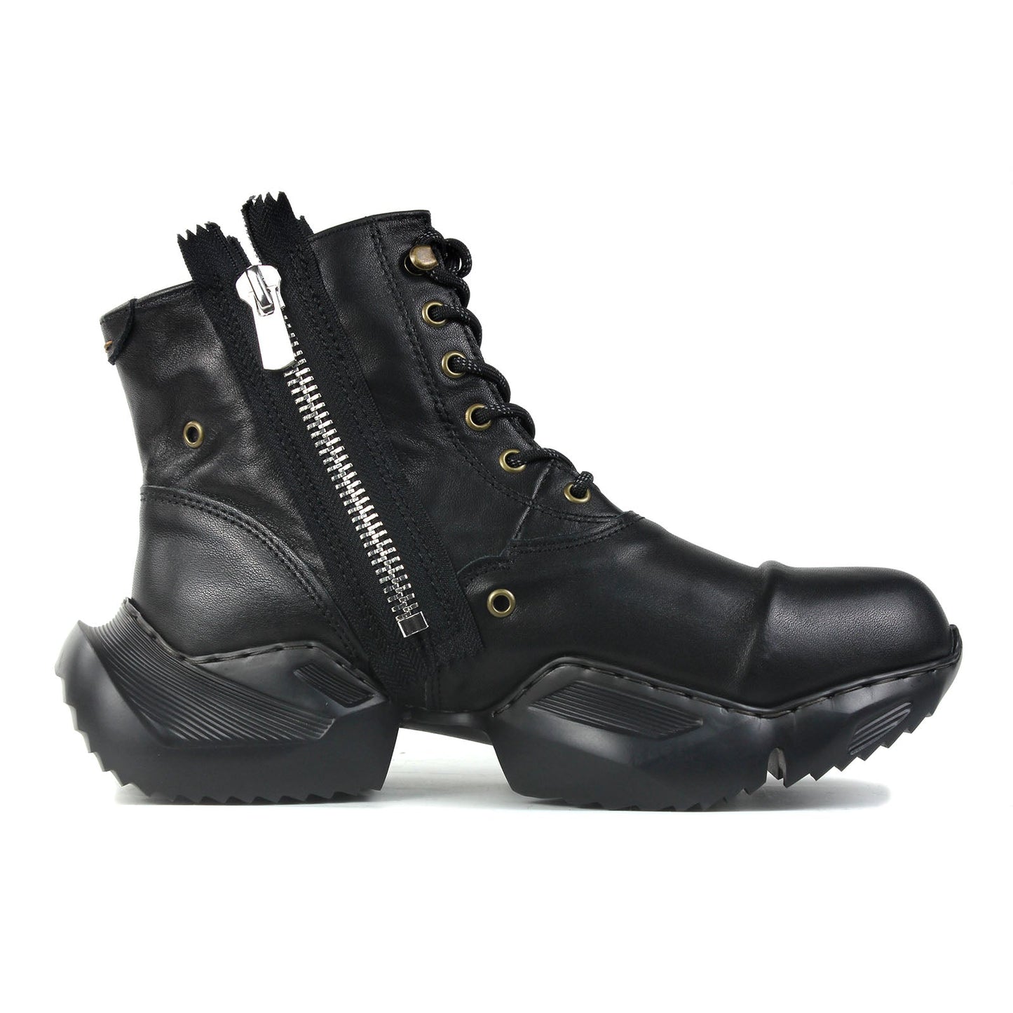 Botas de moto de cuero atléticas para hombre OS-5008-S-8-Clásico-Negro