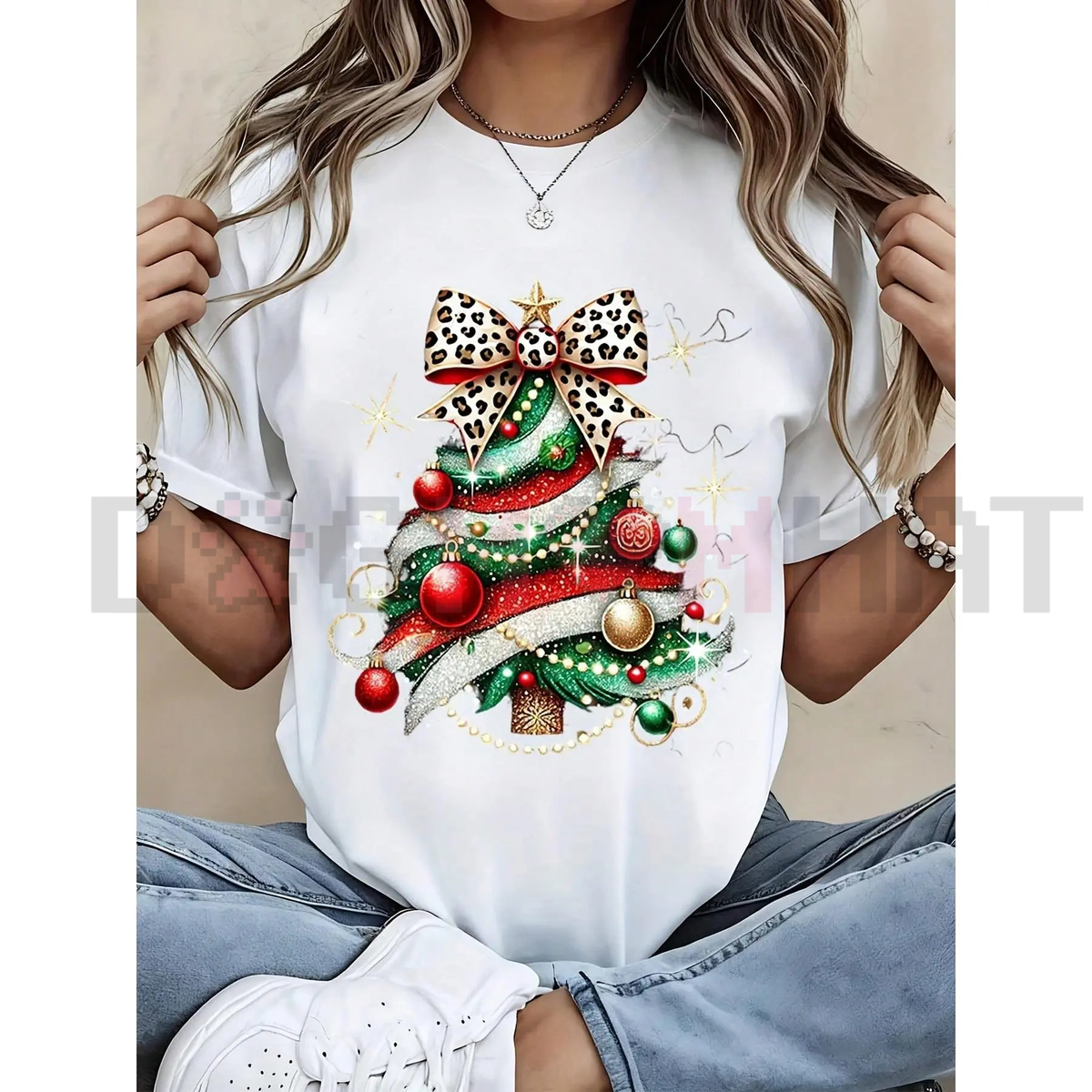 Christmas Tree Print Women's T-Shirt