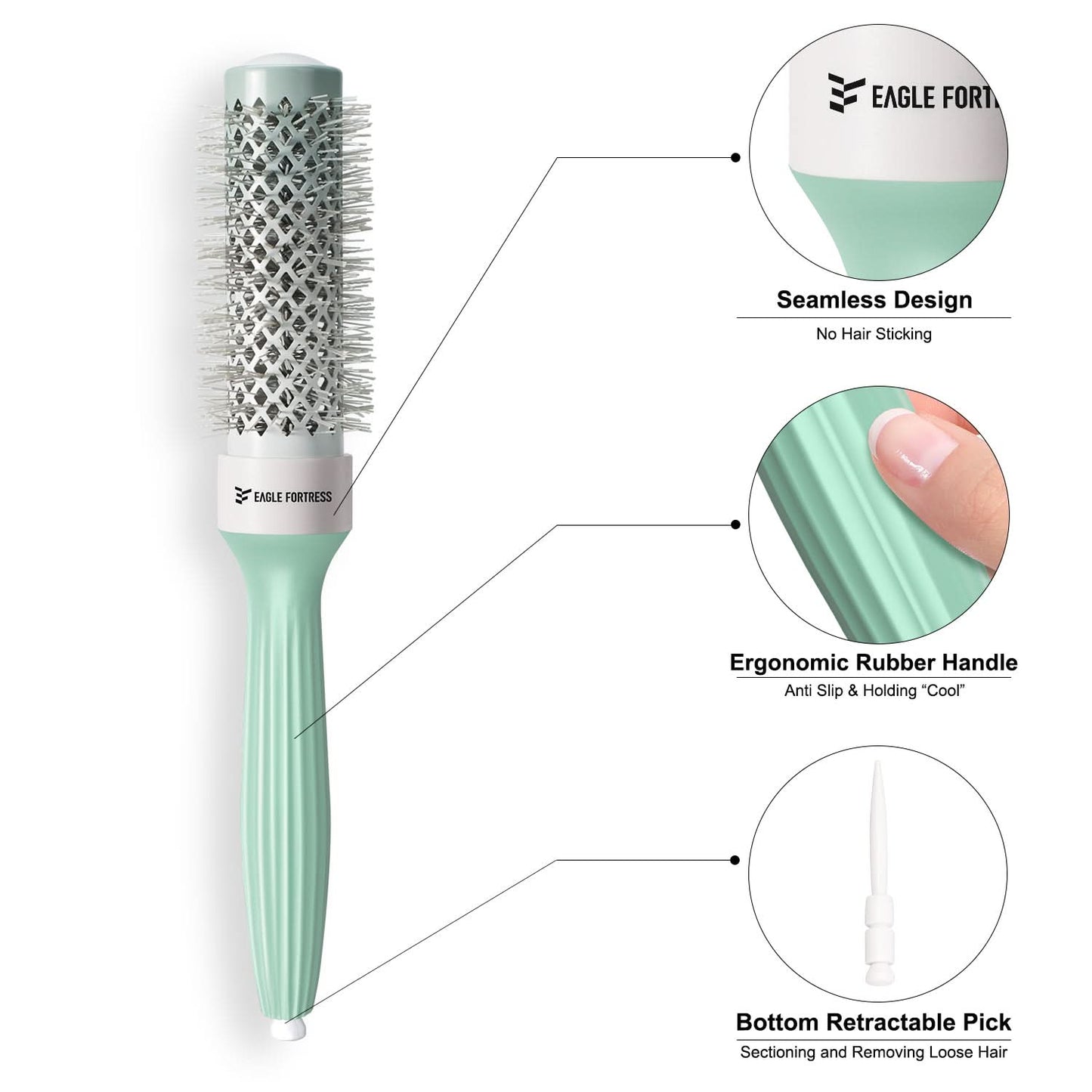 Eagle Fortress Professional Round Hair Brush 1.26in