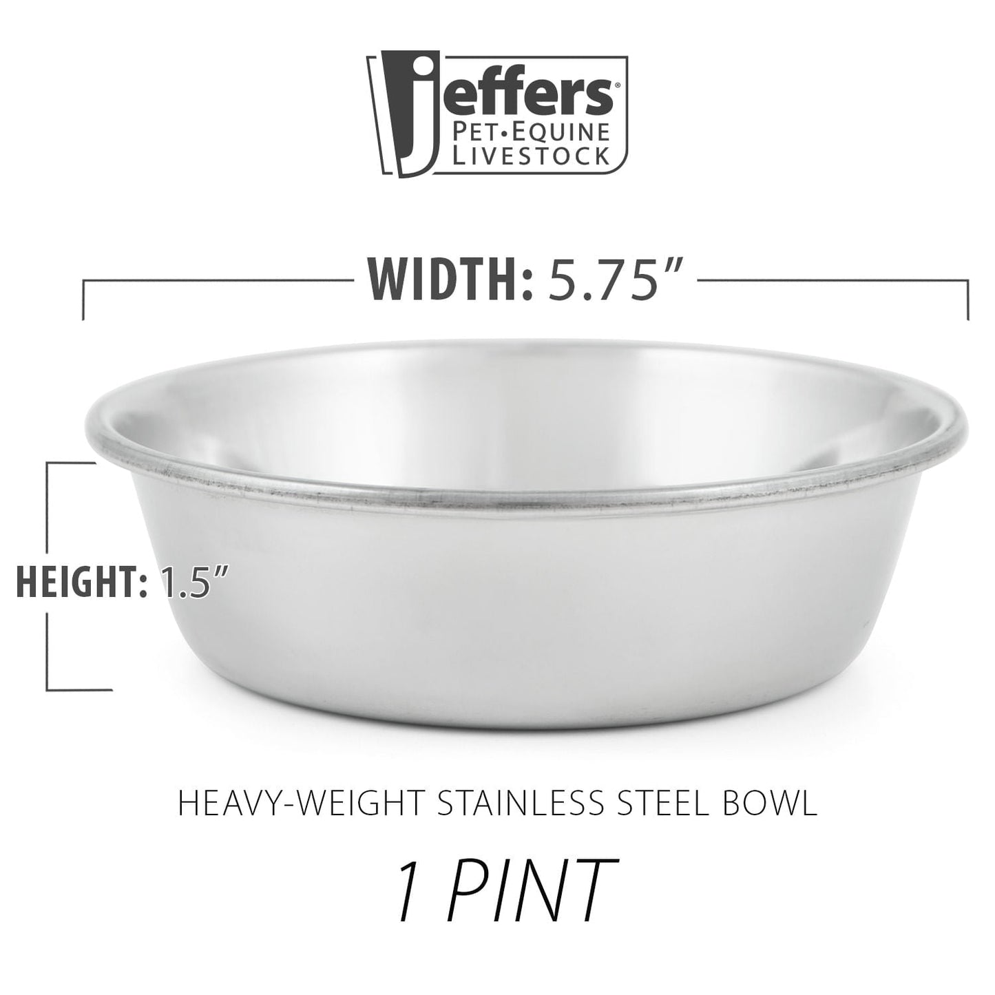 Tazones para mascotas de acero inoxidable de alta resistencia Jeffers – Duradero plato de comida y agua para mascotas, resistente a mordeduras, apto para lavavajillas