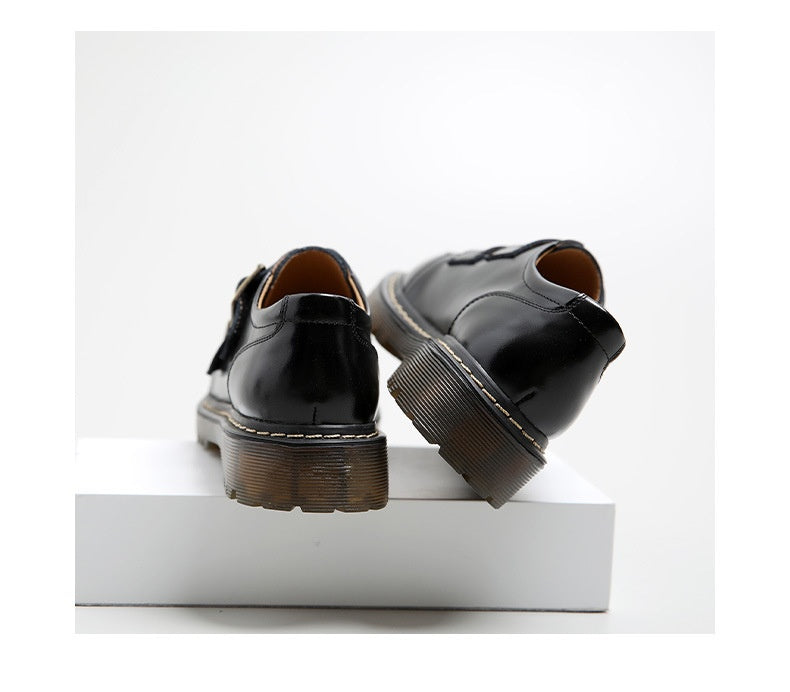 Women's British Retro Double Buckle Heels