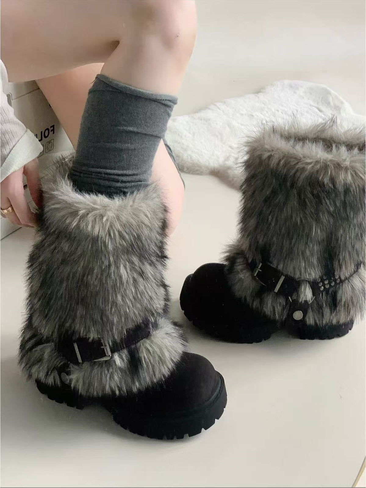 Women's Warm Furry Anti-slip Snow Boots