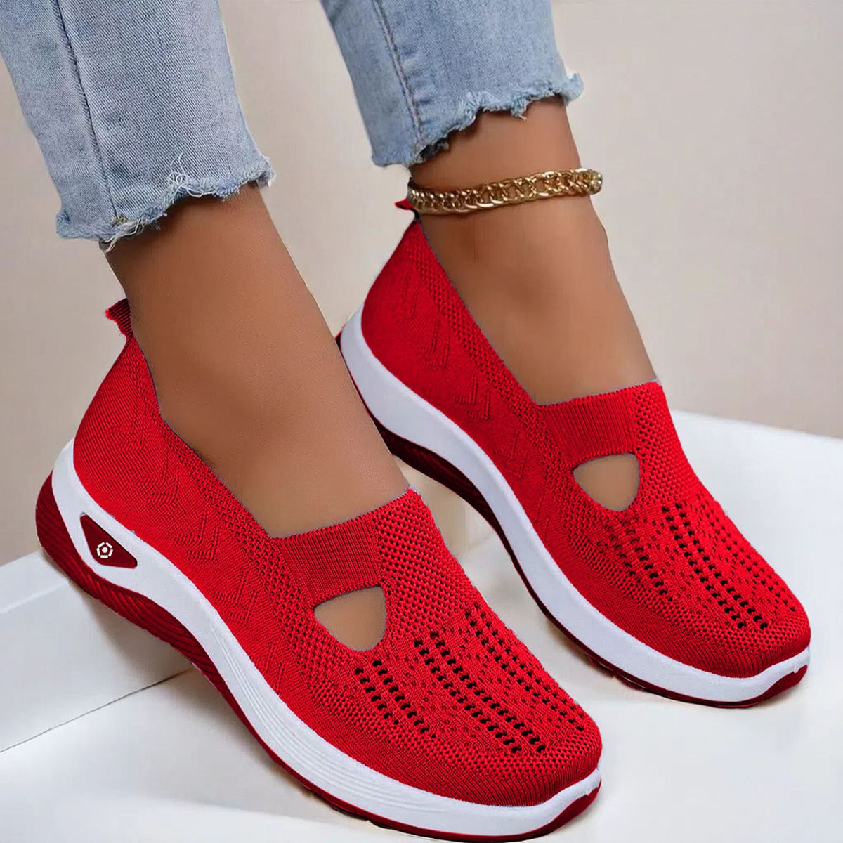 Mesh Flats Shoes Fashion Breathable Non-slip Soft Bottom Casual Shoes For Women