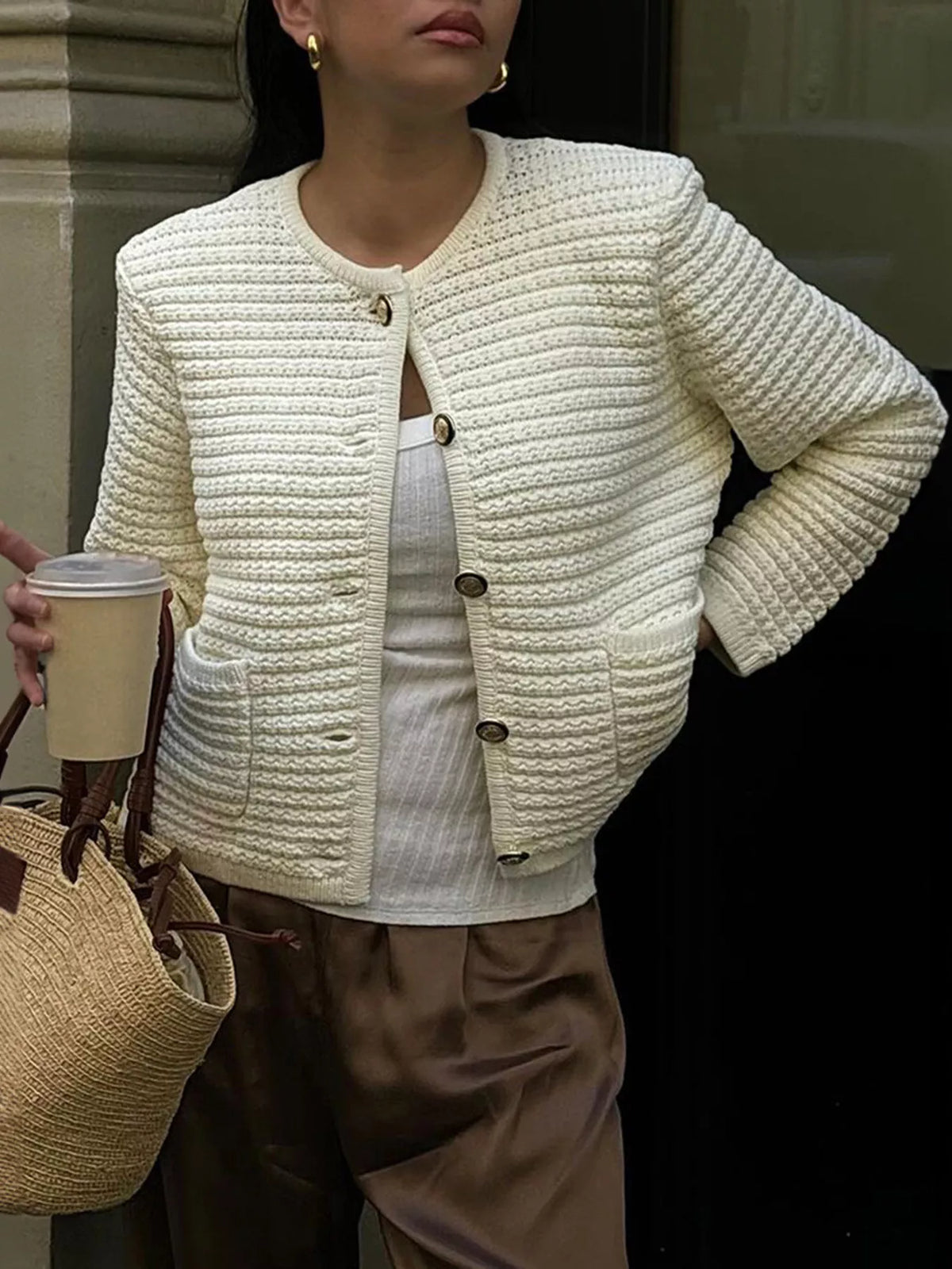 Button-Down Long Sleeve Cardigan