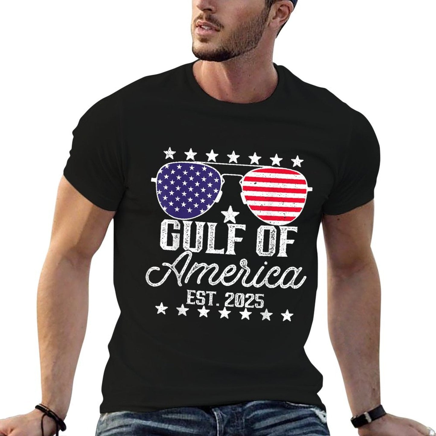 Gulf Of USA America Since 2025 4th Of July Sunglasses Graphic-printed T-Shirt