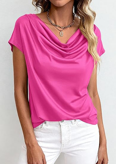 Casual, Fashionable Solid-color Short-sleeve Top