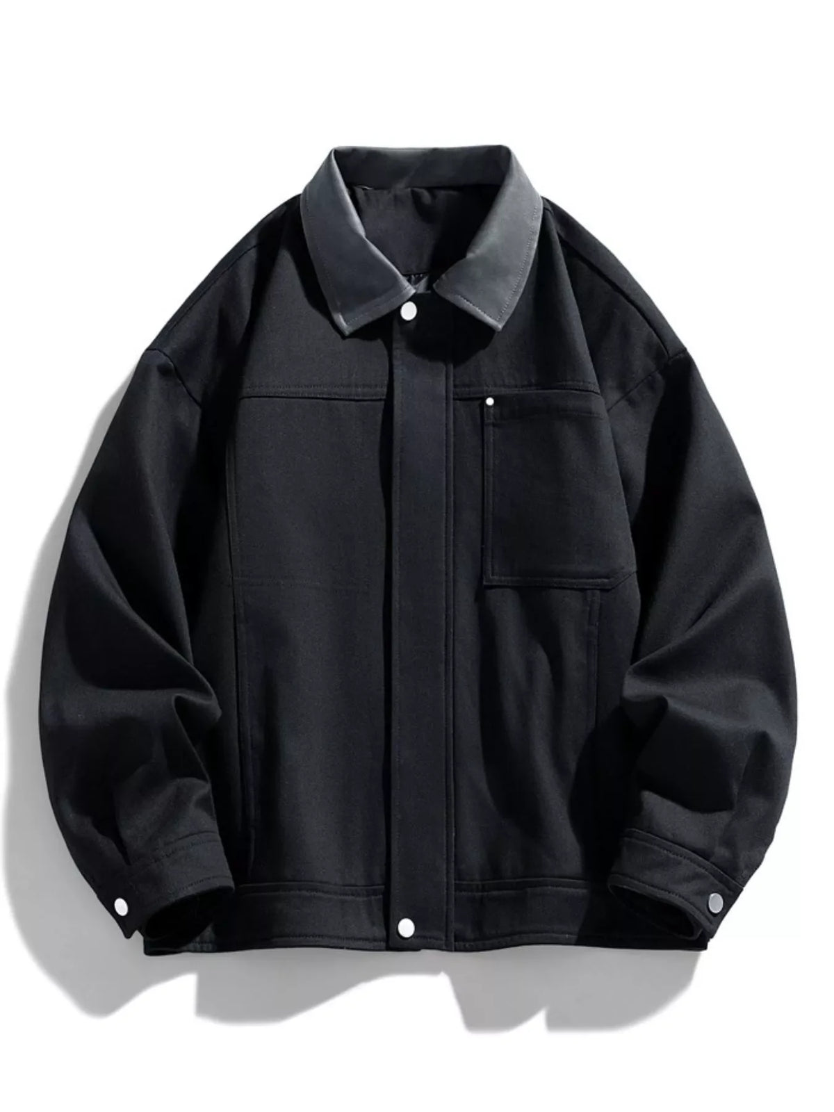 Men's Plus Size Snap Down Long Sleeve Jacket