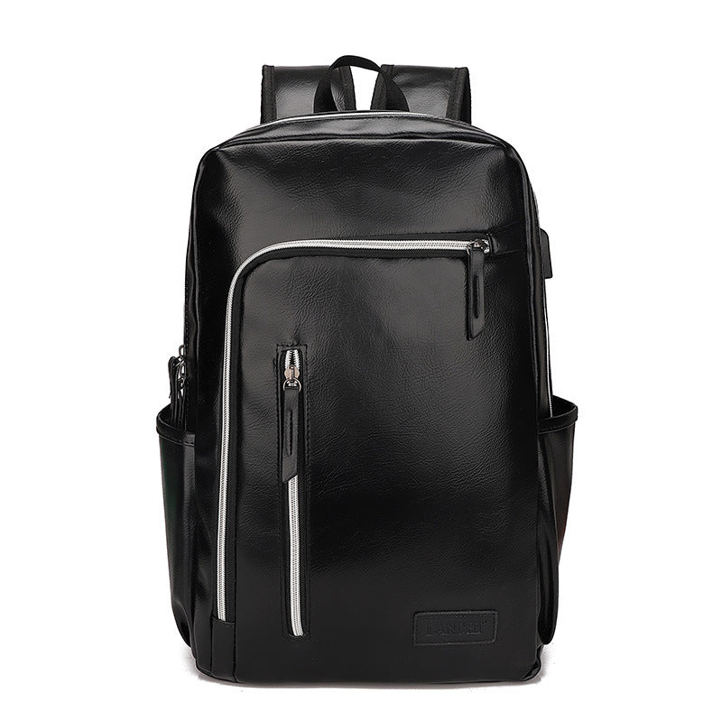 Men's PU Leather Business Casual Travel Backpack Travel Backpack