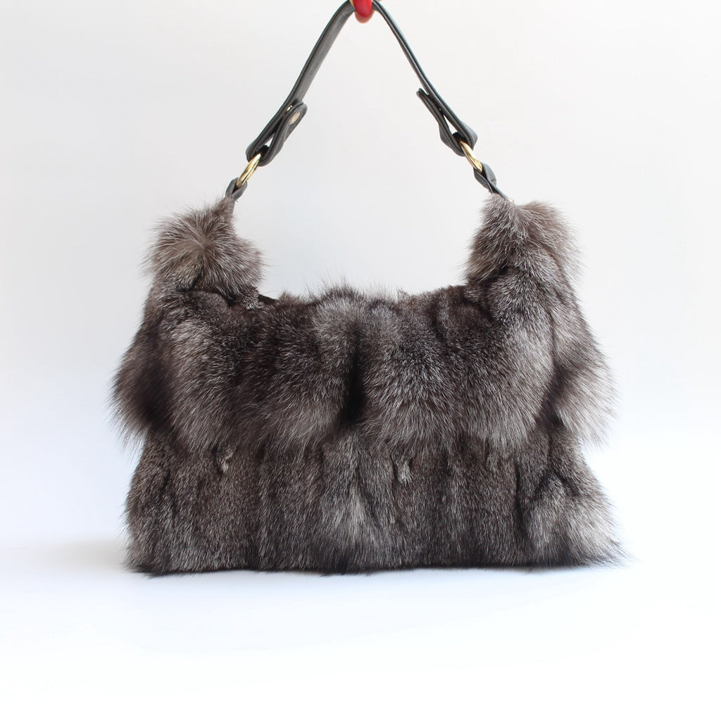 Women's Fur Fox Hair Single Shoulder Travel Bag
