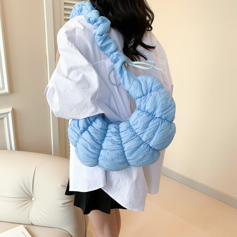 Crossbody Croissant Pleated Clouds Shoulder Bag Travel Bag