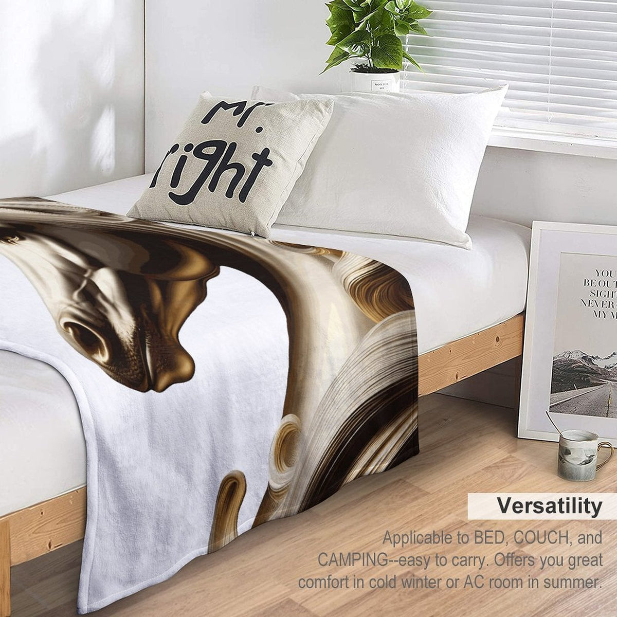 Golden Unicorn Flannel Throw Blanket for Bedroom - 30"×40"