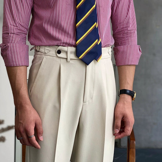 Men's High Waist Business Casual Straight-leg Pants