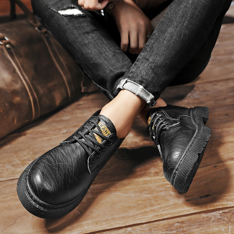 Men's Leather Low-Top Casual Boots