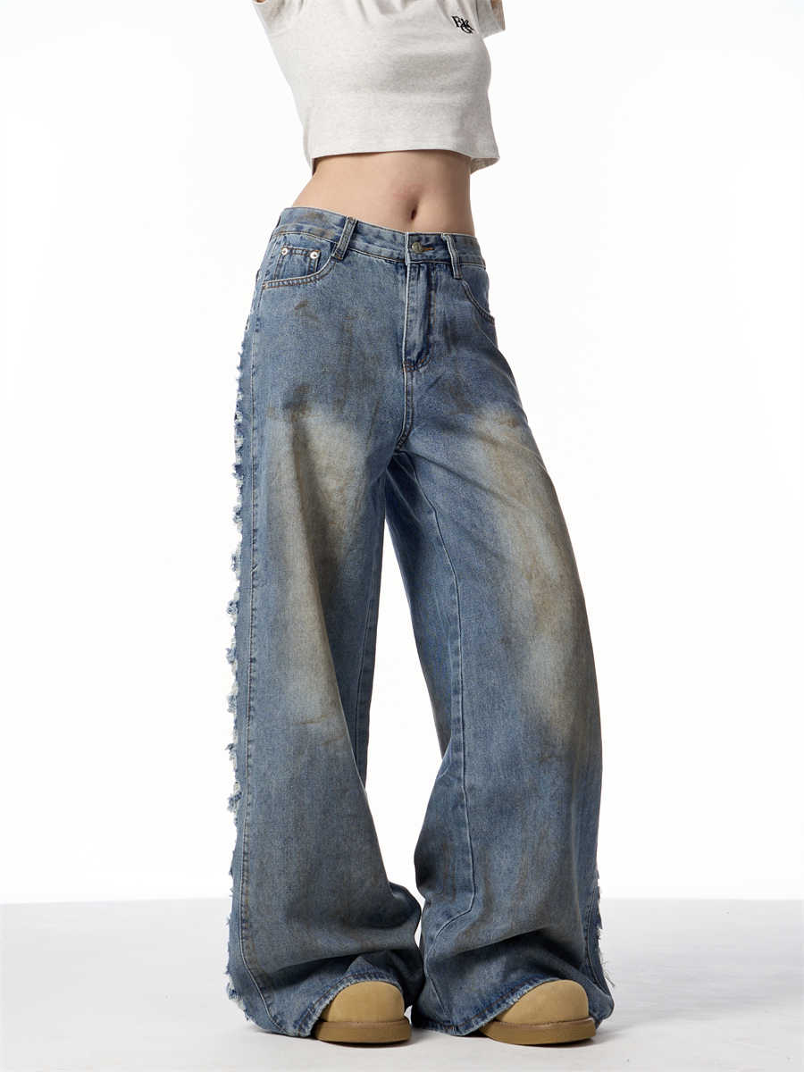 American Retro Gradient Jeans For Women's High Street