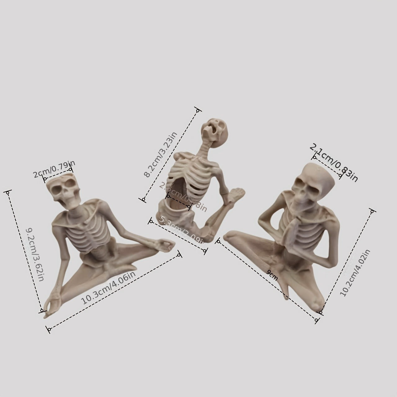1PC 3D Printed Yoga Skeleton Air Plant Holder, Skull Planter Figurine, Gothic Desk Home Decor