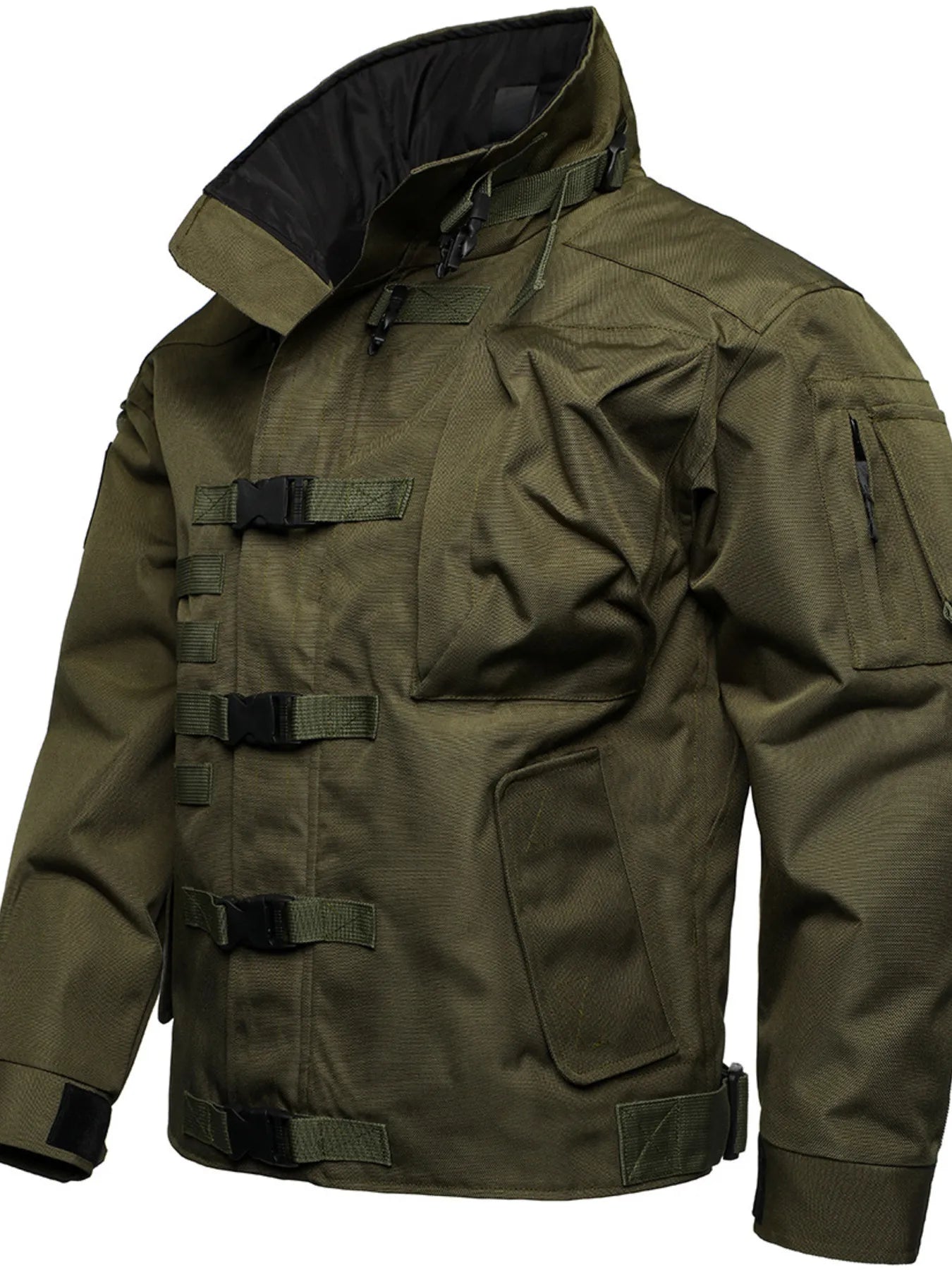Chaqueta Impermeable Talla Grande de Hombre con Múltiples Hebillas Talla Grande