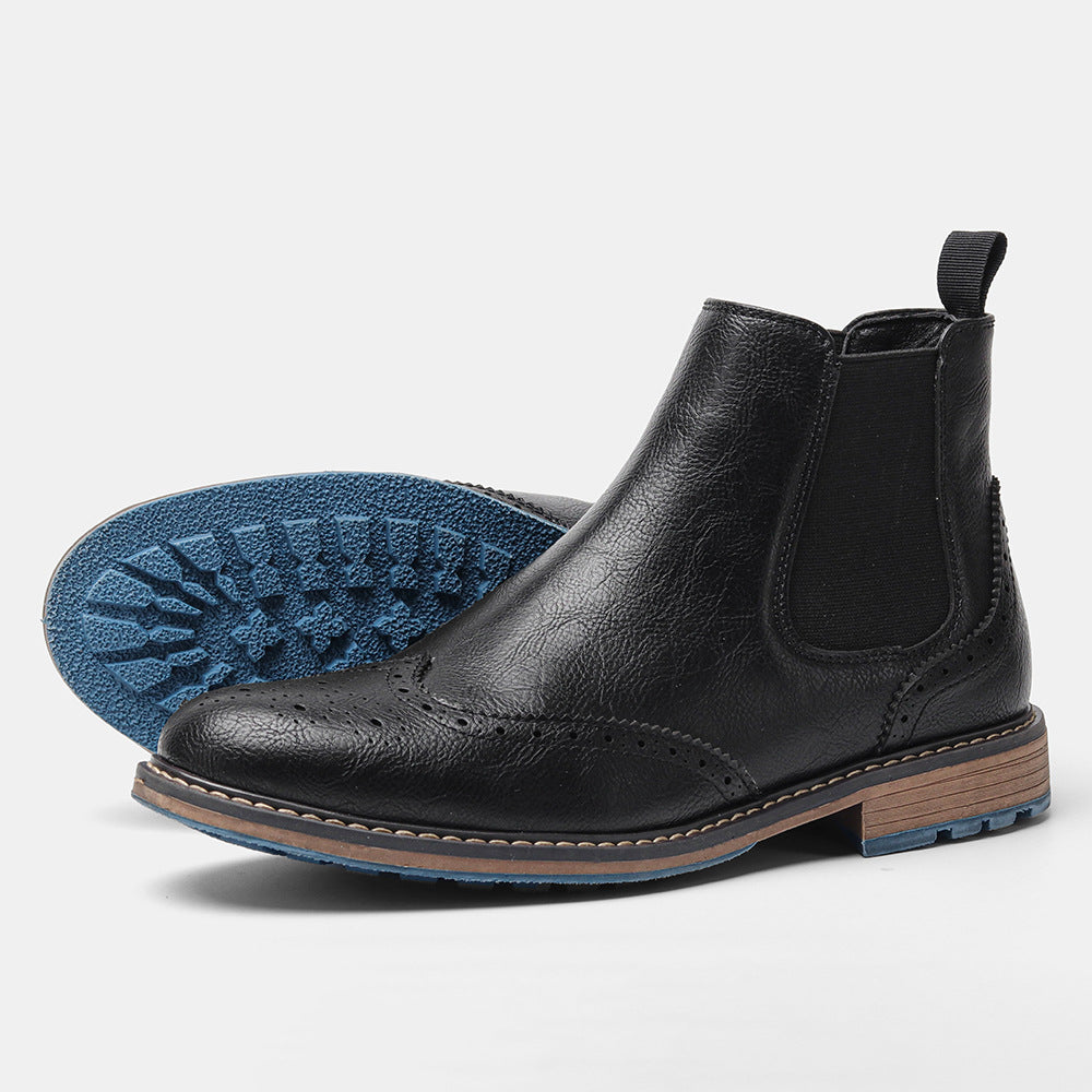 Men's Mid-top Carved Casual Brogue Retro Boots