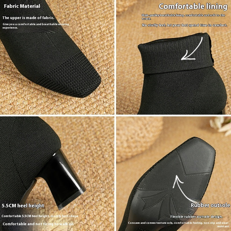 Women's Elastic Knit Sock Boots