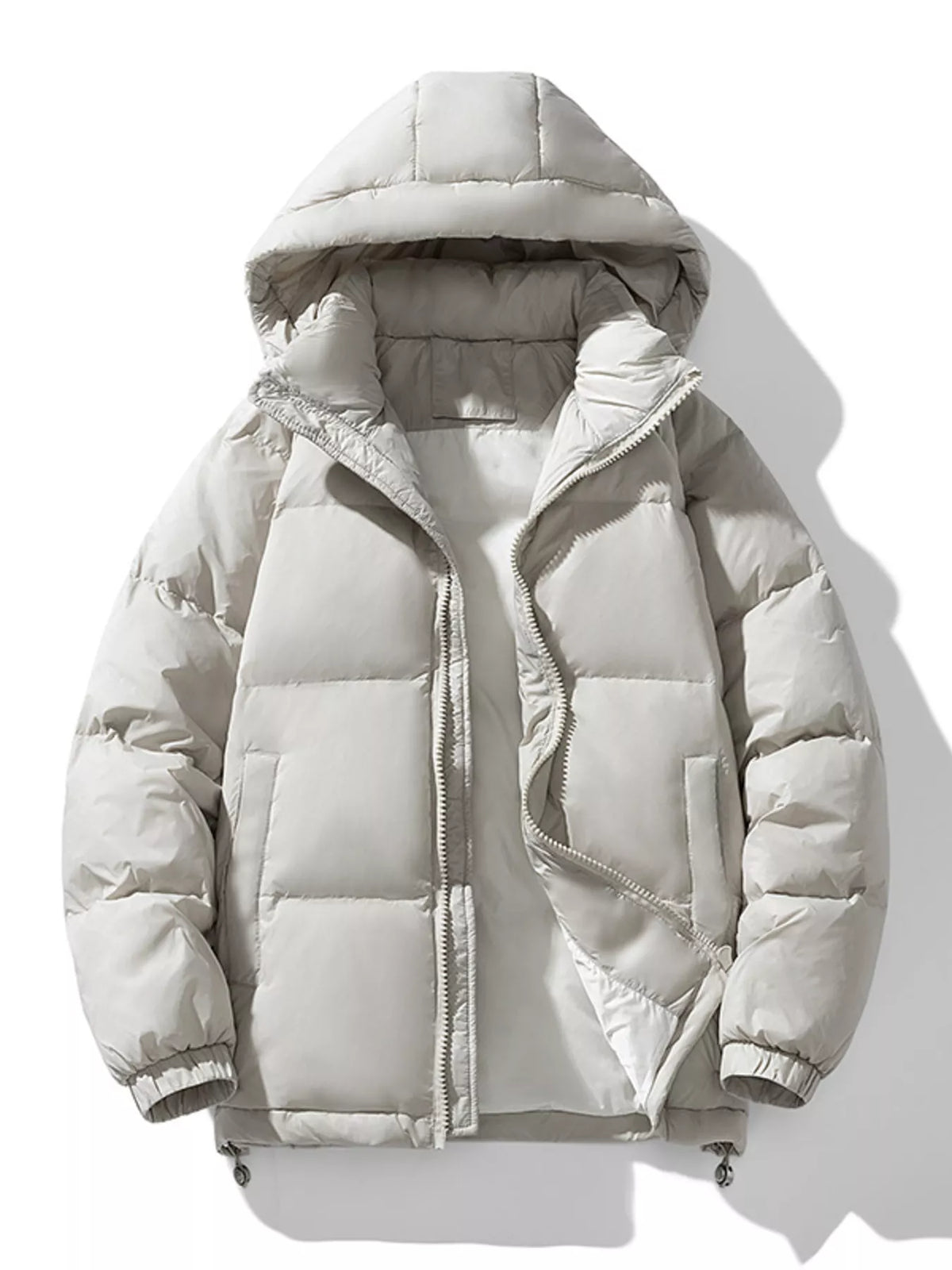 Men's Plus Size Zip Up Hooded Puffer Jacket