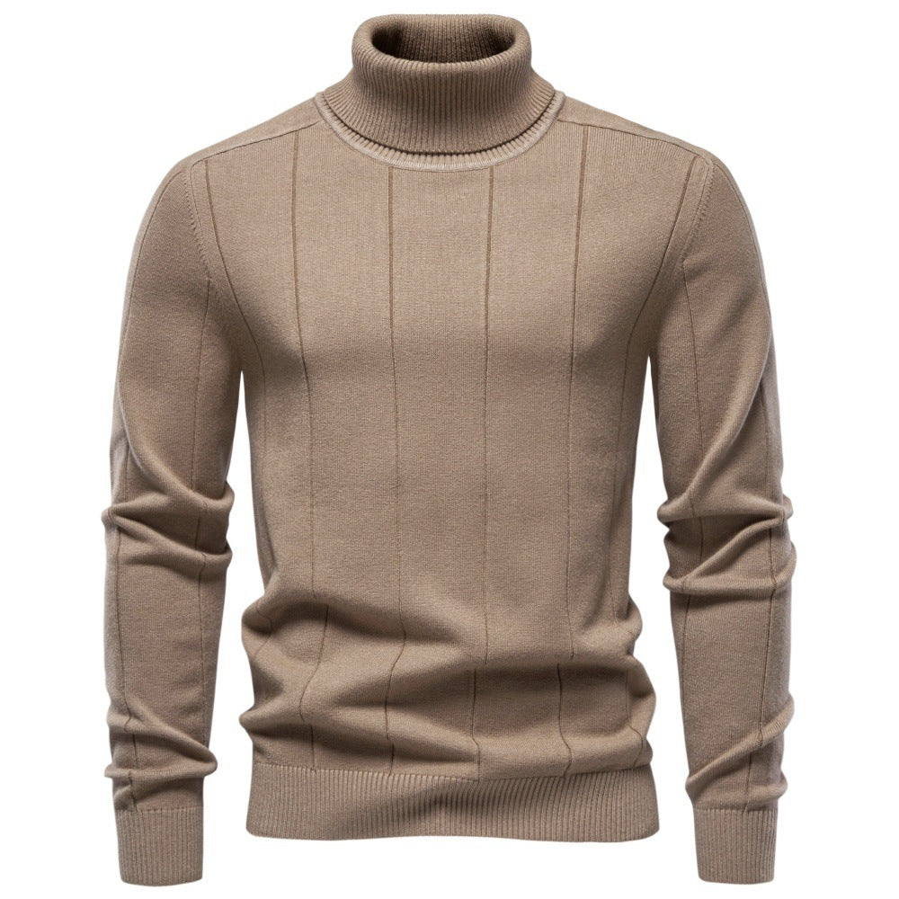 2026 Autumn Winter Cross-Border Trade Thickened Warm Sweater For Men, High Collar Slim Fit Men's Knitwear
