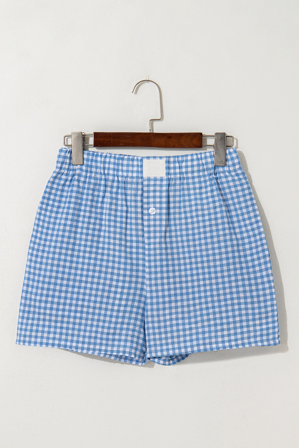 Pantalones Cortos de Cintura Alta Estampados a Cuadros Vichy Azules y Rojos