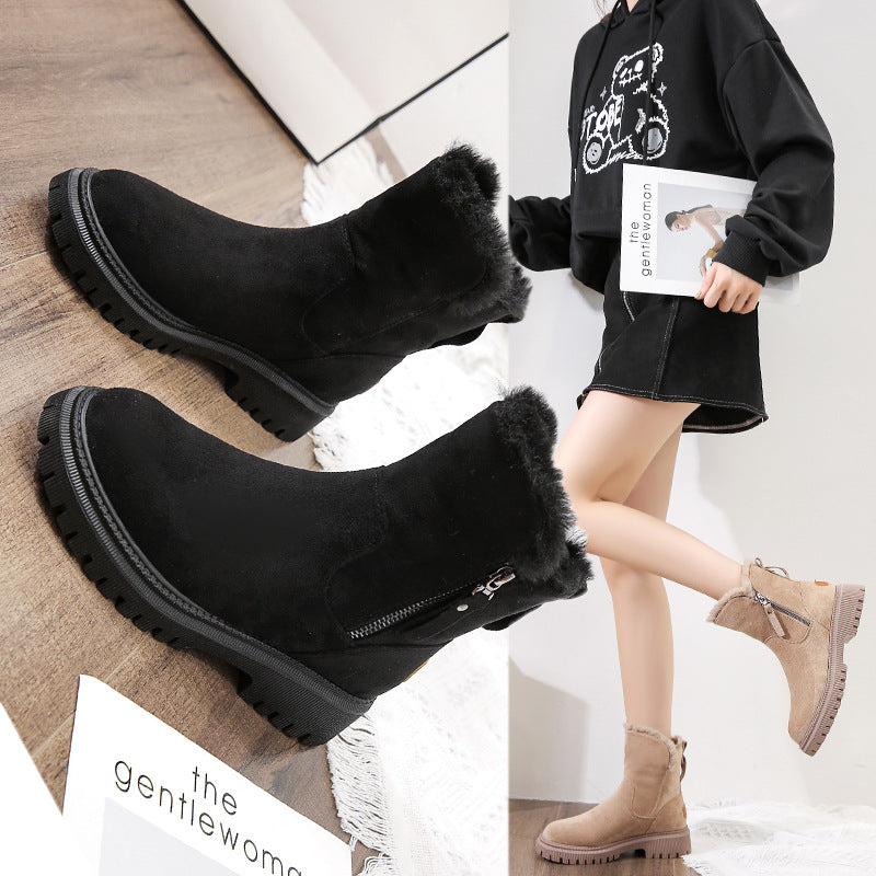 Warm Mid Tube Velvet Padded Cotton Shoes