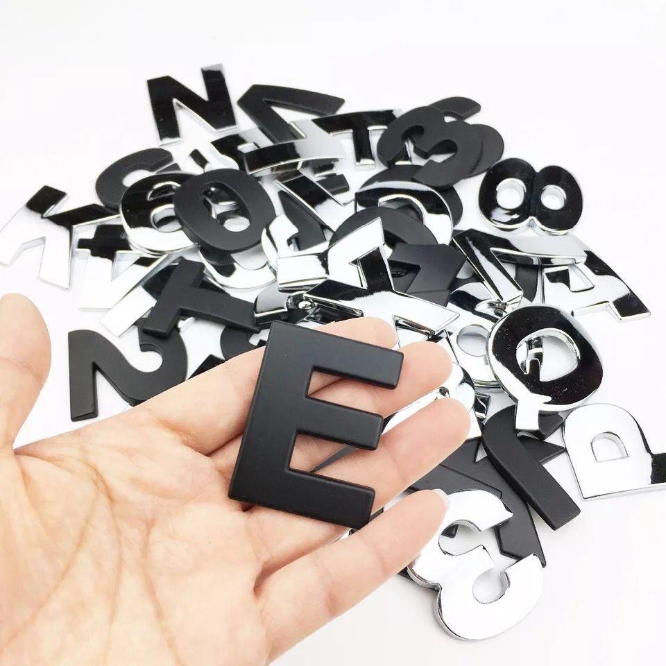 3D Car Stickers Metal Alphabet Car Letters Numbers Decal Sticker, Metal Emblem Decal Logo Trim Badge Silver Black Badge Chrome Letters Numbers Logo Car Stickers Automobiles Plastic Car Letters Number Sticker 3D Emblem Accessories Stickers