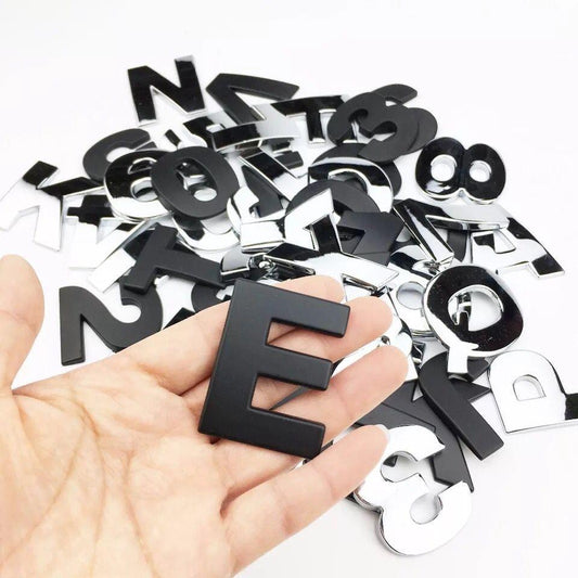 3D Car Stickers Metal Alphabet Car Letters Numbers Decal Sticker, Metal Emblem Decal Logo Trim Badge Silver Black Badge Chrome Letters Numbers Logo Car Stickers Automobiles Plastic Car Letters Number Sticker 3D Emblem Accessories Stickers
