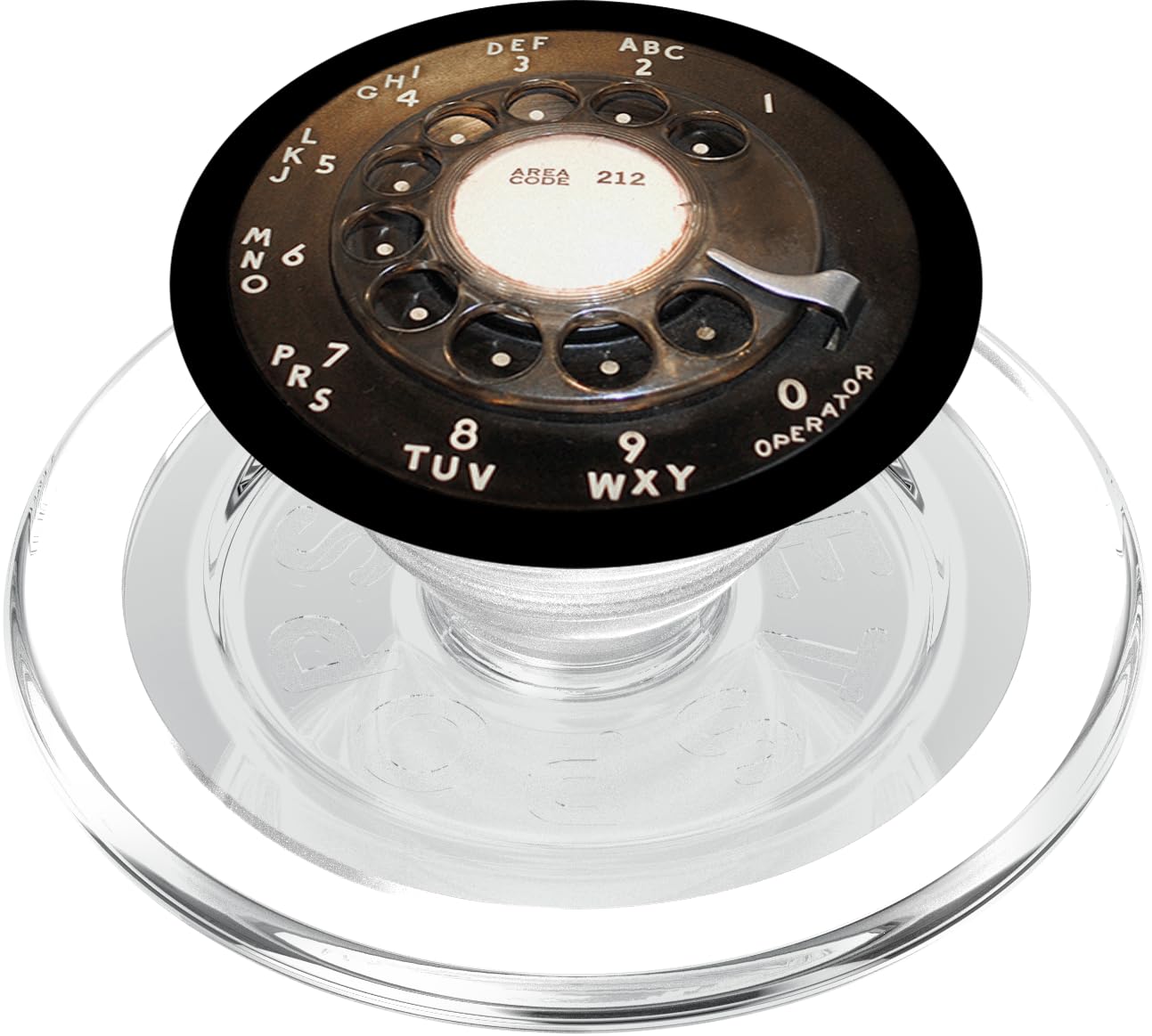 NYC Area Code 212 Black Rotary Retro Phone Dial PopSockets MagSafe PopGrip for iPhone