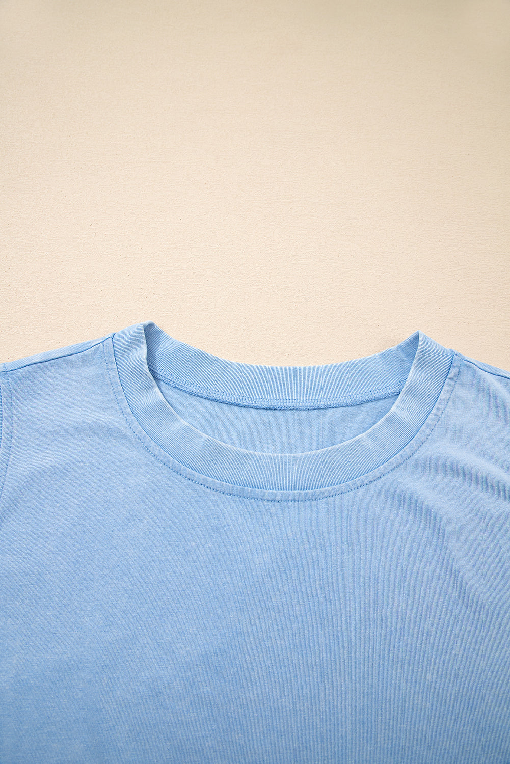 Conjunto de dos piezas de top sin mangas y falda con abertura de algodón lavado mineral Myosotis