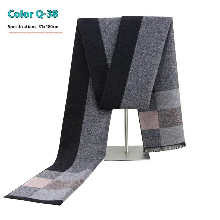 Men's Warm Cashmere-like Striped Scarf