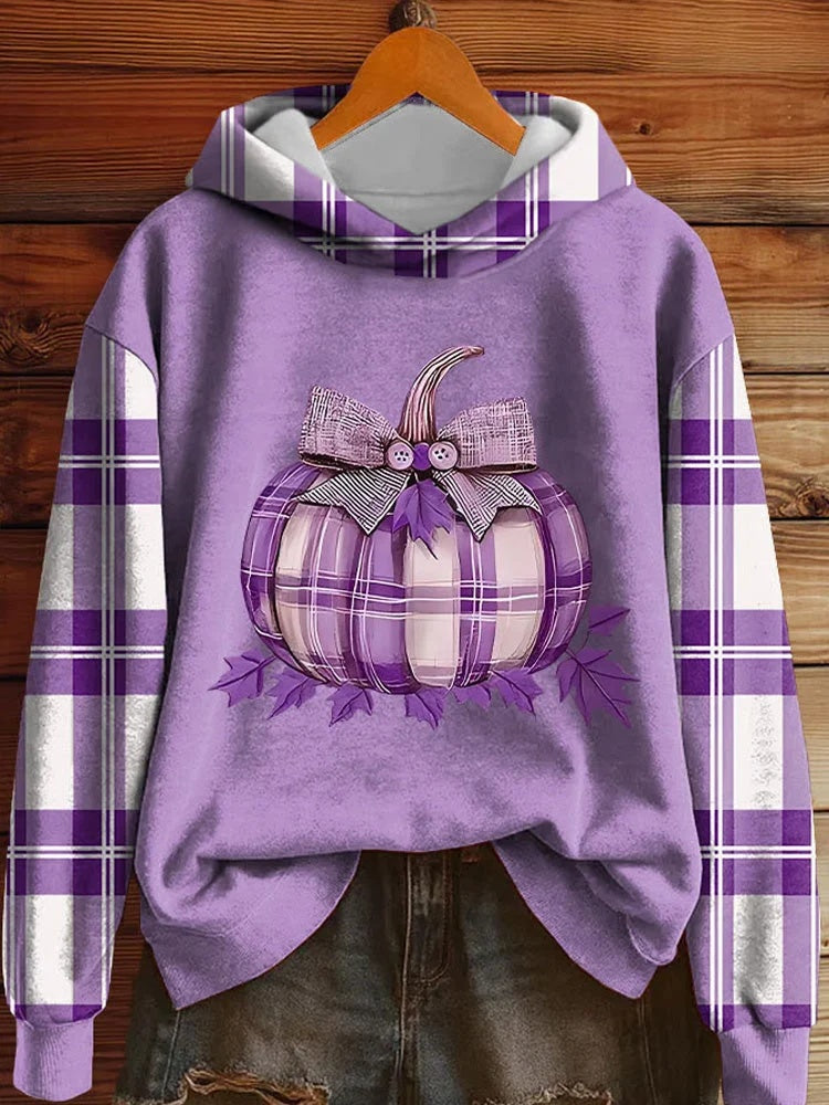 Womens Printed Pullover Long-Sleeve Sweatshirt