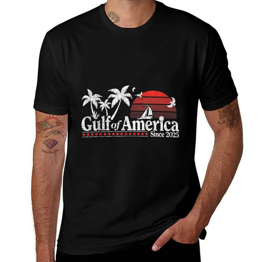 Camiseta con textura jaspeada estilo retro años 70 "Golfo de EE. UU."