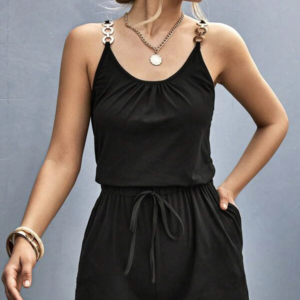 Mono con Tirantes y Detalles de Cadena para Mujer